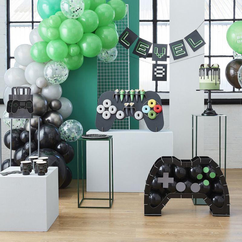 Minecraft Partydeko set Luftballons Tortendeko Girlande Geburtstag Gaming