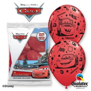 Diese Cars Luftballons sind rot und haben die beliebte Figur Lightning McQueen und seinen Freund Hook schwarz aufgedruckt. Sie sind eine toller Ergänzung deiner Party Dekoration.