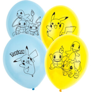 Diese Pokemon Luftballons sind gelb oder blau und haben die beliebten Pokemons Pikachu, Shiggy, Bisasam oder Glumanda in schwarz aufgedruckt. Sie sind die ideale Ergänzung deiner Party Dekoration für den Kindergeburtstag.