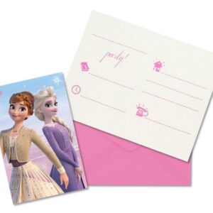 Mit dieser "Die Eiskönigin / Frozen" Einladungskarte können die Gäste für die bevorstehende Party mit Königin Elsa & Prinzessin Anna ganz einfach und schnell eingeladen werden.