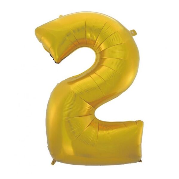 Dieser XL Zahl 2 Folienballon in Gold Matt ist die ideale Ergänzung für deine Raum Dekoration für die Geburtstagsparty. Er ist heliumgeeignet.
