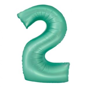 Dieser XL Zahl 2 Folienballon in Mintgrün ist die ideale Ergänzung für deine Raum Dekoration für die Geburtstagsparty. Er ist heliumgeeignet.