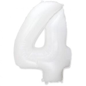 Dieser XL Zahl 4 Folienballon in Weiss ist die ideale Ergänzung für deine Raum Dekoration für die Geburtstagsparty. Er ist heliumgeeignet.