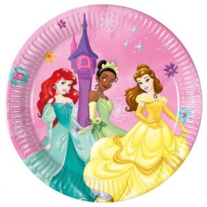 Feiere stilvoll mit diesem Disney Prinzessinnen Party Teller eine tolle Party. Auf dem Teller sind die Prinzessinnen Arielle, Belle und Tiana abgebildet! Eine tolle Ergänzung deiner Tischdekoration für den Kindergeburtstag