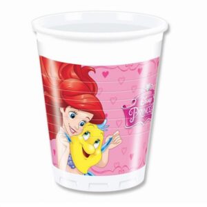 Erlebe magische Momente mit den Disney Prinzessin Bechern - Arielle und Belle auf rosa Hintergrund. Perfekt für jede Party. Bestelle jetzt und genieße den Zauber!