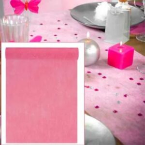 Zarter rosa Tischläufer - Elegante Akzente für deine Tischdekoration! Strapazierfähiges Vliesmaterial, 10 Meter lang, 30 cm breit.