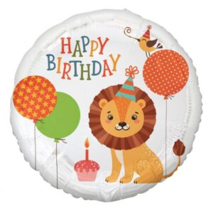 Feiere deinen Geburtstag mit dem bunten Folienballon Happy Birthday Löwe! Lustiges Design, einfache Handhabung. Jetzt bestellen und losfeiern!