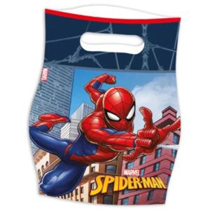 Verschenke Freude mit den Mitgebseltüte Spiderman Party! Spiderman schwingt von Haus zu Haus auf diesen tollen Geschenktüten im Superhelden-Design.