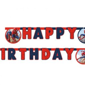 Diese coole Spiderman Girlande mit dem Schriftzug Happy Birthday in Blau und Rot setzt das Highlight auf deiner Party. Ein echter Hingucker für deine Deko für den Geburtstag.