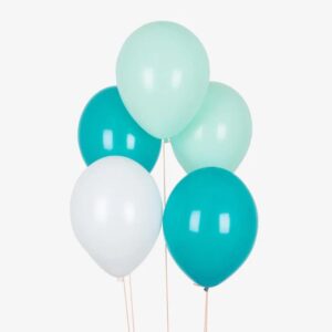 Verleihe deiner Party eine frische und luftige Note mit unserem Luftballon-Set in Aqua-Töne, den Farben Zartes Blaugrün, Mintgrün und Aquamarin. 10 Ballons