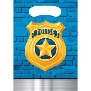 Verpacke deine Geschenke in unseren Polizei Party Geschenktüten! Mit gelber Polizei-Dienstmarke und "Police" Aufschrift. Jetzt bestellen und überraschen!