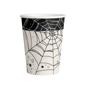 Schüttel Deine Halloween oder Wednesday Party auf mit unseren Bechern mit Spinnennetz-Design! Ideal für heisse und kalte Getränke, 250 ml.