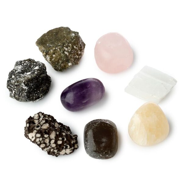 Tauche ein in die Welt der Mineralien und Edelsteine! Mit dem Ausgrabungsset entdeckst du 8 verschiedene Schätze. Ideal für Kinder ab 8 Jahren.