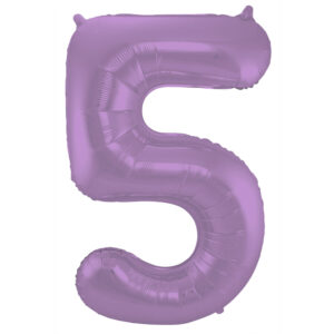 Lass deine Party mit dem XL Folienballon in der Zahl "5" und der eleganten Farbe Matt Lila strahlen. Ideal für Geburtstage, Jubiläen und mehr.