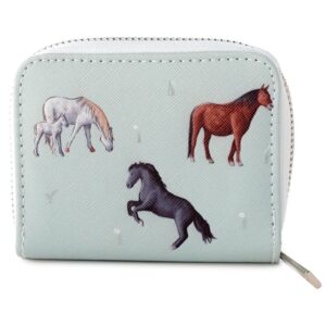 Charmantes Mini-Portemonnaie mit Pferdemotiv, ideal für Münzen. 9x11x2 cm, 2 Fächer. Wähle zwischen zwei zauberhaften Designs. Perfekt für Pferdefans!