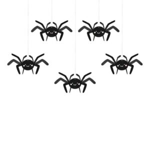Mach deine Halloween-Party einzigartig mit diesen 5 DIY Papier-Spinnen! Einfach zusammenzubauen und ideal für Kinder. Masse ca. 27 x 17 cm.