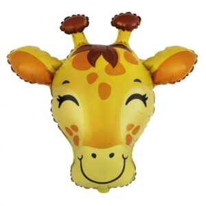 Entdecke den lächelnden Giraffenkopf Folienballon! Ideal für Dschungelpartys oder Kindergeburtstage. Einfache Handhabung und mehrfach verwendbar.