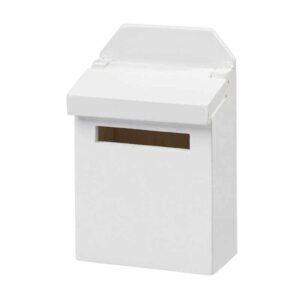 Weisser Mini Briefkasten aus Holz für Wichtel und Puppenhäuser! Mit aufklappbarer Klappe und Briefschlitz. Der Briefträger war da!