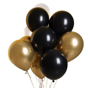 Verleihe deiner Feier einen Hauch von Luxus mit unserem Luftballon Set in Gold-Schwarz Glossy. Perfekt für Geburtstage, Silvester oder jede geschmackvolle Party!