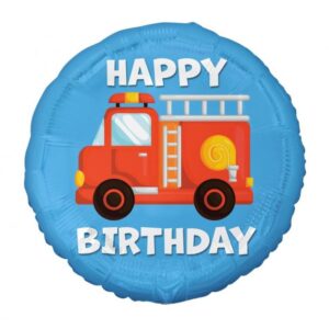 Setze ein feuriges Statement auf deiner Geburtstagsparty mit diesem runden Feuerwehr Party Folienballon. Einfach aufzublasen und bereit für den großen Tag