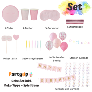 Feiere eine traumhafte Beauty Pyjama Party mit unserem Geburtstagsdeko Set. Ideal für jeden Teenager-Mädchen Geburtstag!