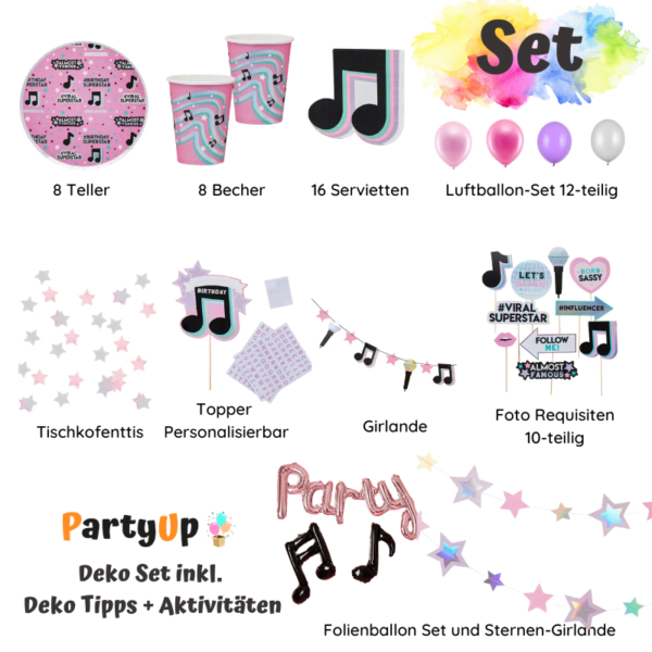 Feier deinen Geburtstag im Stil eines Social Media Stars mit unserem Musik Party Deko Set! Perfekt für Teenager, die Trends lieben. Hier entdecken!