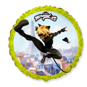 Miraculous Cat Noir Folienballon – 48 cm großer Cat Noir Ballon aus der Miraculous-Serie. Perfekte Deko für Geburtstage oder Mottopartys. Mit Helium oder Luft füllen.